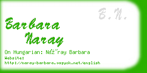 barbara naray business card